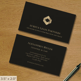 Zwart Professioneel Luxe Logo Visitekaartje
