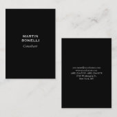 Zwart Professioneel Modern Elegant Minimalist Visitekaartje (Voorkant / Achterkant)