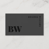 Zwart Professioneel Monogram Eenvoudig Modern Mini Visitekaartje (Voorkant)