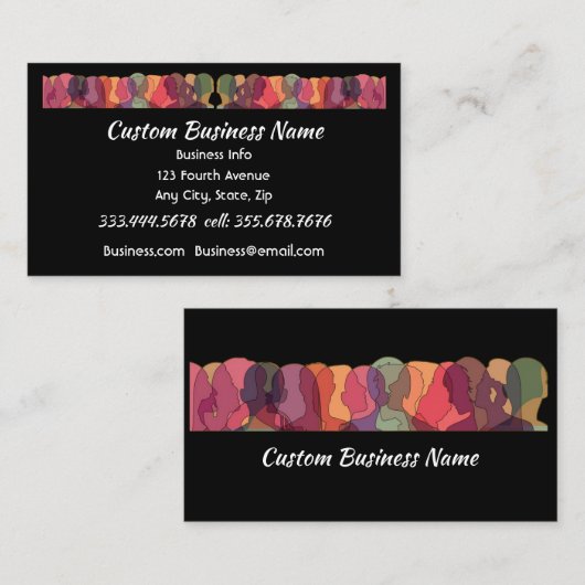 Zwart Professioneel Personeel Mgr, HR Mgr, Visitekaartje (Voorkant / Achterkant)