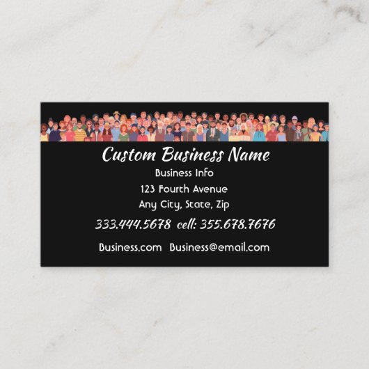 Zwart Professioneel Personeel Mgr, HR Mgr, Visitekaartje (Voorkant)