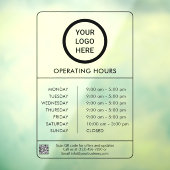 Zwart Professioneel Zakelijk Logo Werktijden Raamsticker (Vel 3)