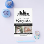 Zwart Professionele Fotograaf Uw Logo Flyer (Enkel)