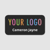 Zwart Professionele Naam Tag Logo Magnetisch of Pi (Voorkant)