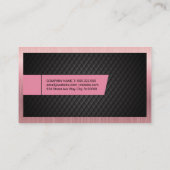 Zwart profiel | Roze metalen rand Visitekaartje (Achterkant)