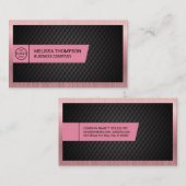 Zwart profiel | Roze metalen rand Visitekaartje (Voorkant / Achterkant)