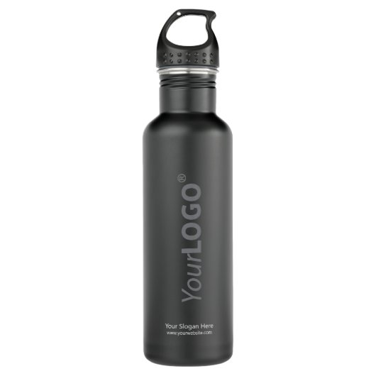 Zwart Promotiebedrijf Logo Corporate Giveaway Waterfles (Voorkant)