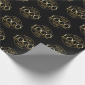 Zwart promotioneel materiaal met bedrijfslogo cadeaupapier (Hoek)