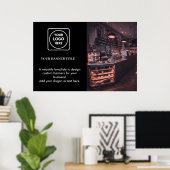 Zwart promotioneel Poster | Aangepaste zakelijke L (Thuiskantoor)