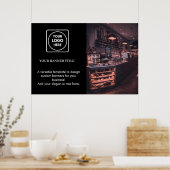 Zwart promotioneel Poster | Aangepaste zakelijke L (Keuken)