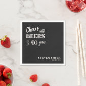 Zwart Proost en Bieren Grappig 40e verjaardag Servet (Insitu)