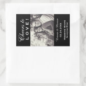 Zwart Proost op Liefde Bruiloft Foto Wijnfles Rechthoekige Sticker (Tas)