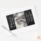 Zwart Proost op Liefde Bruiloft Foto Wijnfles Rechthoekige Sticker (Envelop)