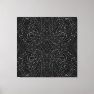 Zwart psychedelisch patroon canvas afdruk