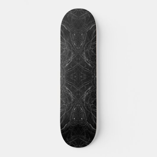 Zwart psychedelisch patroon skateboard (Voorkant)