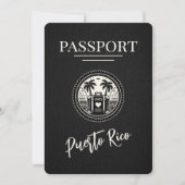 Zwart Puerto Rico paspoort Save The Date (Voorkant)