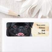 Zwart Pug Adresetiketten Etiket (Insitu)