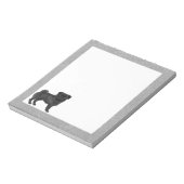Zwart Pug Dog Schattige Cartoon Illustratie Grijze Notitieblok (Linkerzijde)