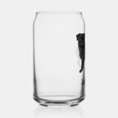 Zwart Pug Dog Schattige Cartoon Mops met aangepast Blikvorm Glas (Rechts)