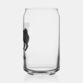 Zwart Pug Dog Schattige Cartoon Mops met aangepast Blikvorm Glas (Links)