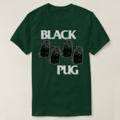 Zwart Pug Flag Punk Rock Dog Grumble Pugs Design T-shirt (Design voorkant)