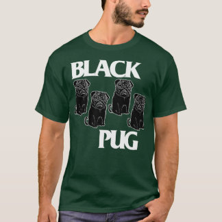 Zwart Pug Flag Punk Rock Dog Grumble Pugs Design T-shirt