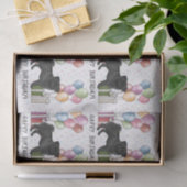 Zwart Pug Hond Kleurrijke Pastel Gelukkige Verjaar Tissuepapier (Geschenk)