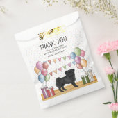 Zwart Pug Hond Kleurrijke Pastel Verjaardag Dank u Bedankzakje (Gezegeld)