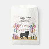 Zwart Pug Hond Kleurrijke Pastel Verjaardag Dank u Bedankzakje (Voorkant)