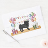 Zwart Pug Hond Kleurrijke Pastel Verjaardagsballon Rechthoekige Sticker (Envelop)