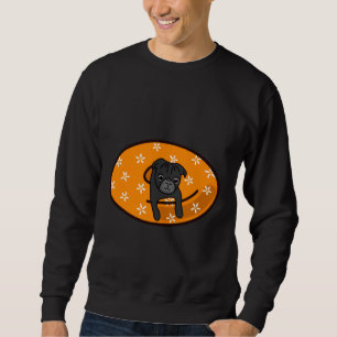 Zwart Pug in Sinaasappel Binnenband Classic T-Shir Trui