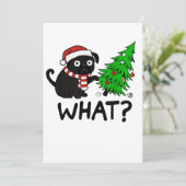 Zwart Pug Kerstcadeau Idee Feestdagenkaart (Staand voorkant)
