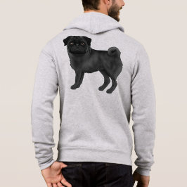 Zwart Pug Mops Hondenras voor Pug Owner of Lover Hoodie
