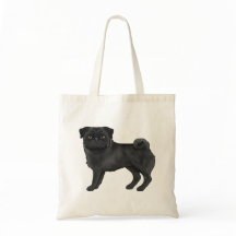 Zwart Pug mopshond ras ontwerp leuke illustratie
