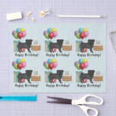 Zwart Pug Schattige Cartoon Dog Kleurrijke Verjaar Tissuepapier (Craft)