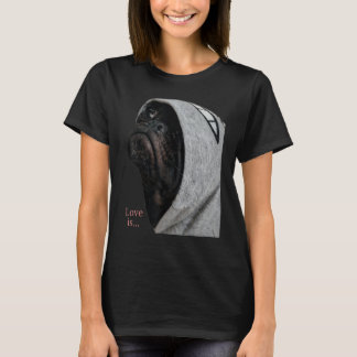 Zwart Pug-shirt voor vrouwen en mannen Pug-moeder T-shirt