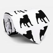 Zwart Pug Stropdas 2 (Opgerold)