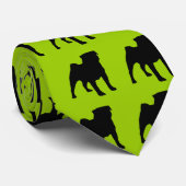 Zwart Pug Stropdas 2ggr (Opgerold)