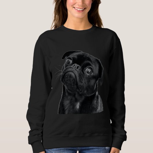Zwart Pug Zwart Versie Klassiek T-shirt 59 (Voorkant)