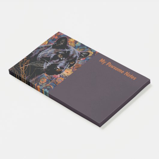 Zwart Puma Cat Boho Mijn Pauze Persoonlijk Post-it® Notes (Schuin)