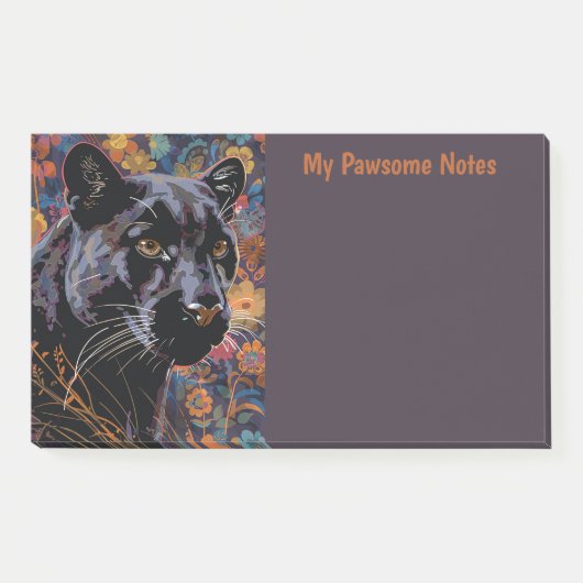 Zwart Puma Cat Boho Mijn Pauze Persoonlijk Post-it® Notes (Voorkant)