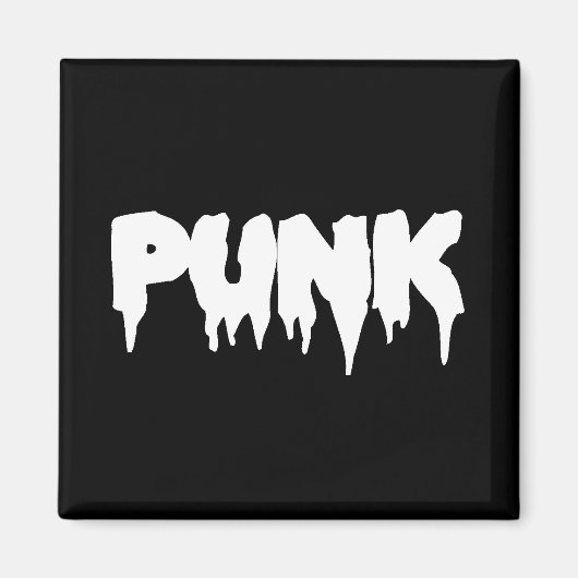 Zwart "Punk" Drip Font Magnet (Voorkant)