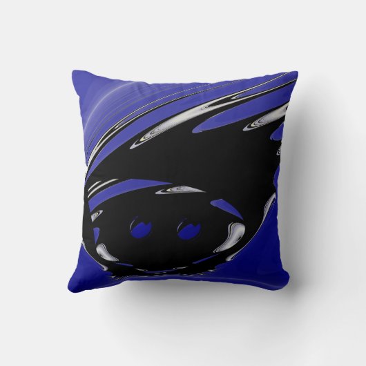 Zwart Punk Fractal Kussen (Achterkant)