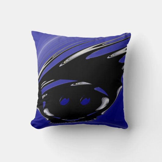 Zwart Punk Fractal Kussen (Voorkant)