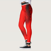 Zwart puntpatroon met naam op ROOD Leggings (Links)