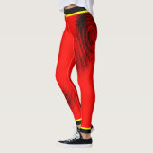 Zwart puntpatroon met naam op ROOD Leggings (Links)