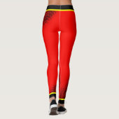 Zwart puntpatroon met naam op ROOD Leggings (Achterkant)
