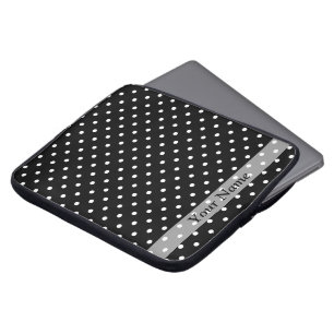 Zwart puntpuntpatroon laptop sleeve