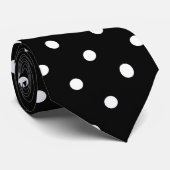Zwart puntpuntpatroon stropdas (Opgerold)