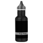 Zwart puntpuntpatroon waterfles (Links)